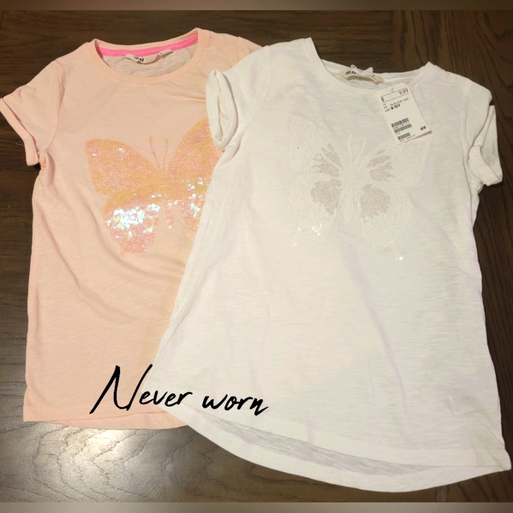 H&M Girls sequin tshirt, size 8-10y